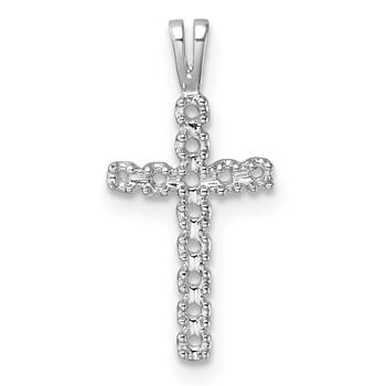 14k White Gold Latin Cross Pendant Mounting