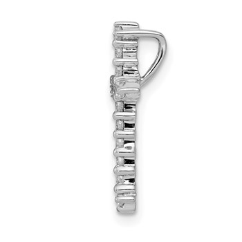 14k White Gold 1/4 carat AA Diamond Cross Chain Slide — alternate view
