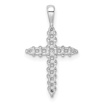 14k White Gold Diamond Cross Mounting