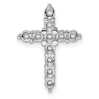 14k White Gold 1ct Cross Chain Slide Mounting