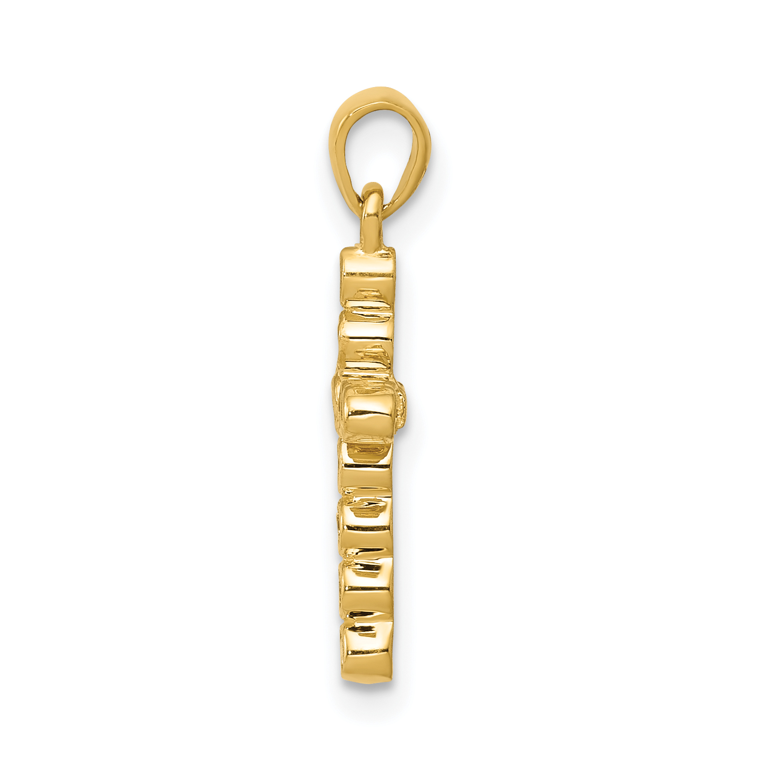 Diamond 1/10 carat Cross Charm Pendant 14k Yellow Gold 20.5x10.5mm Religious detailed image 2