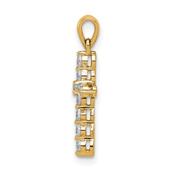 14K Yellow Gold Lab Grown Diamond VS/SI+ G+ Cross Pendant — alternate view