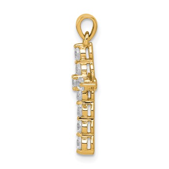 14k Yellow Gold Diamond Cross Pendant — alternate view