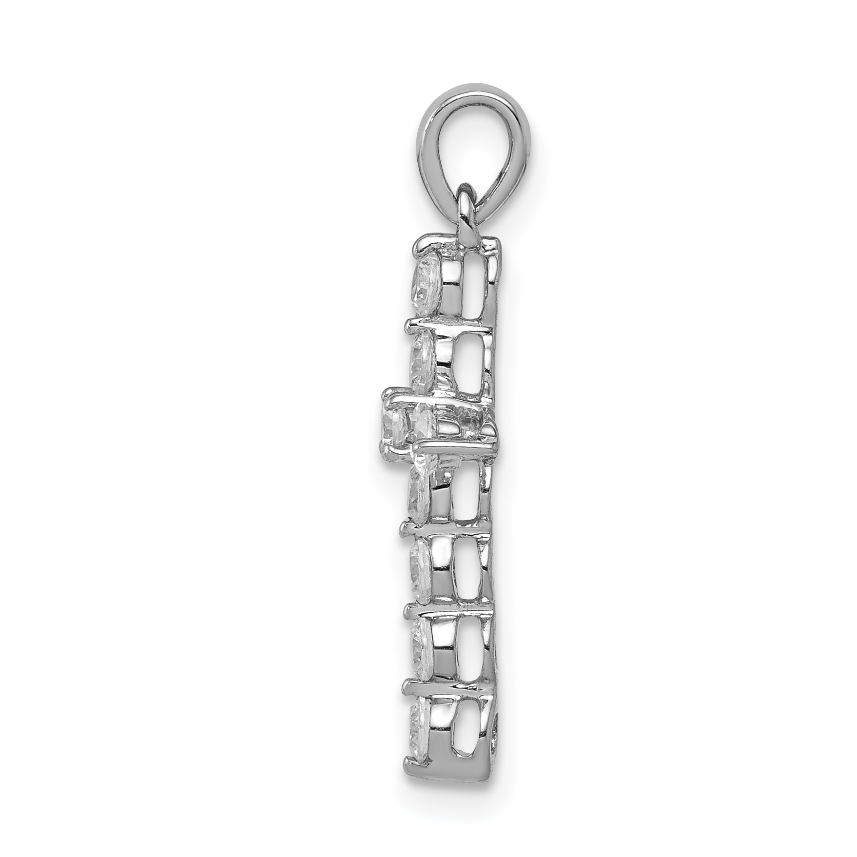 Lab Grown Diamond 1/2 carat Complete Cross Charm Pendant 14k White Gold detailed image 2