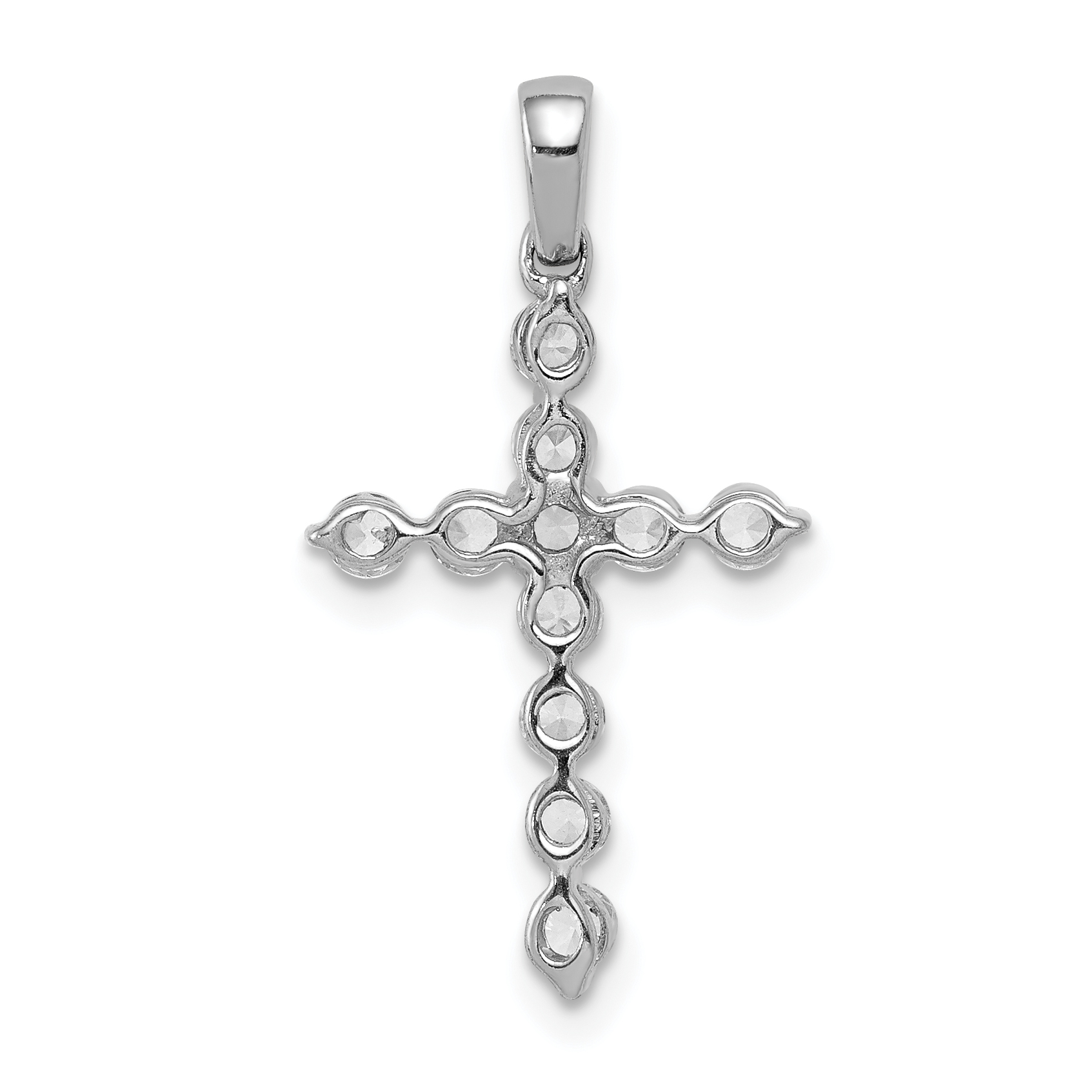 Lab Grown Diamond 1/2 carat Complete Cross Charm Pendant 14k White Gold detailed image 3