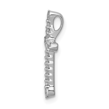 14k White Gold 1/5 carat Diamond Cross Chain Slide — alternate view
