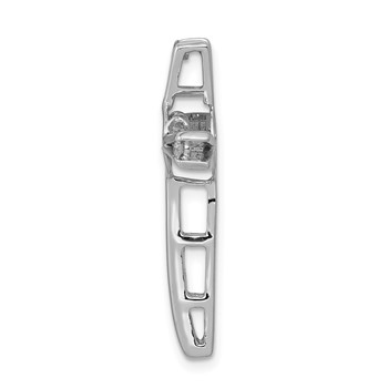 14k White Gold 1/15 carat Vibrant Moving Diamond Cross Chain Slide — alternate view