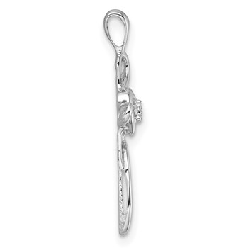 14k White Gold Heart Cross with Heart Pendant Mounting — alternate view