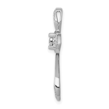 14k White Gold 1/8 carat Diamond Cross Chain Slide — alternate view