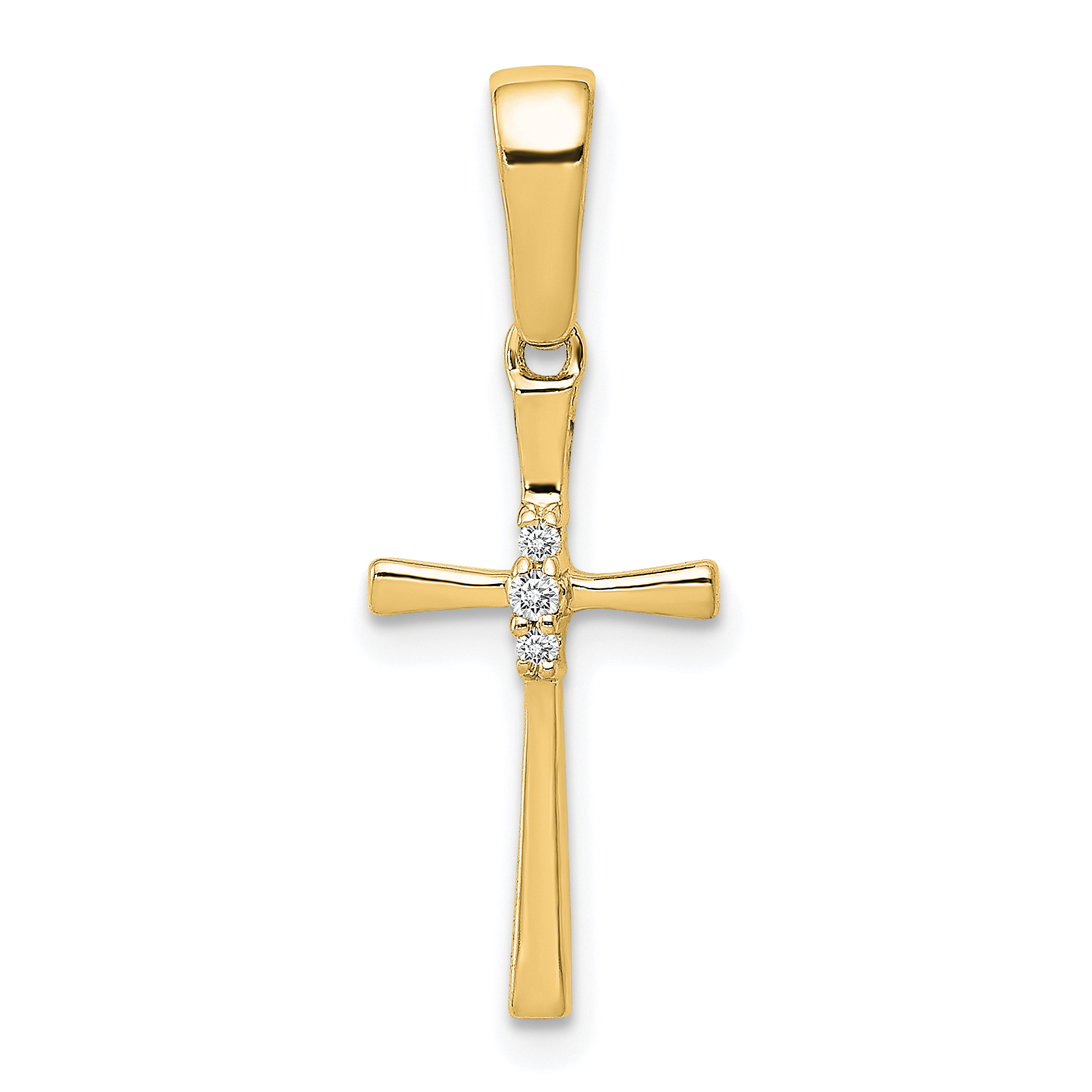 10K .02 carat Diamond Cross Pendant
