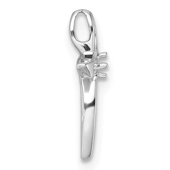 14k White Gold Cross Pendant Mounting — alternate view
