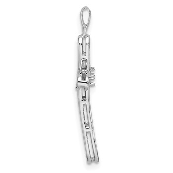 14k White Gold Loop Cross Pendant Mounting — alternate view