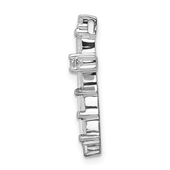 14k White Gold 1/3 carat Diamond Cross Chain Slide — alternate view