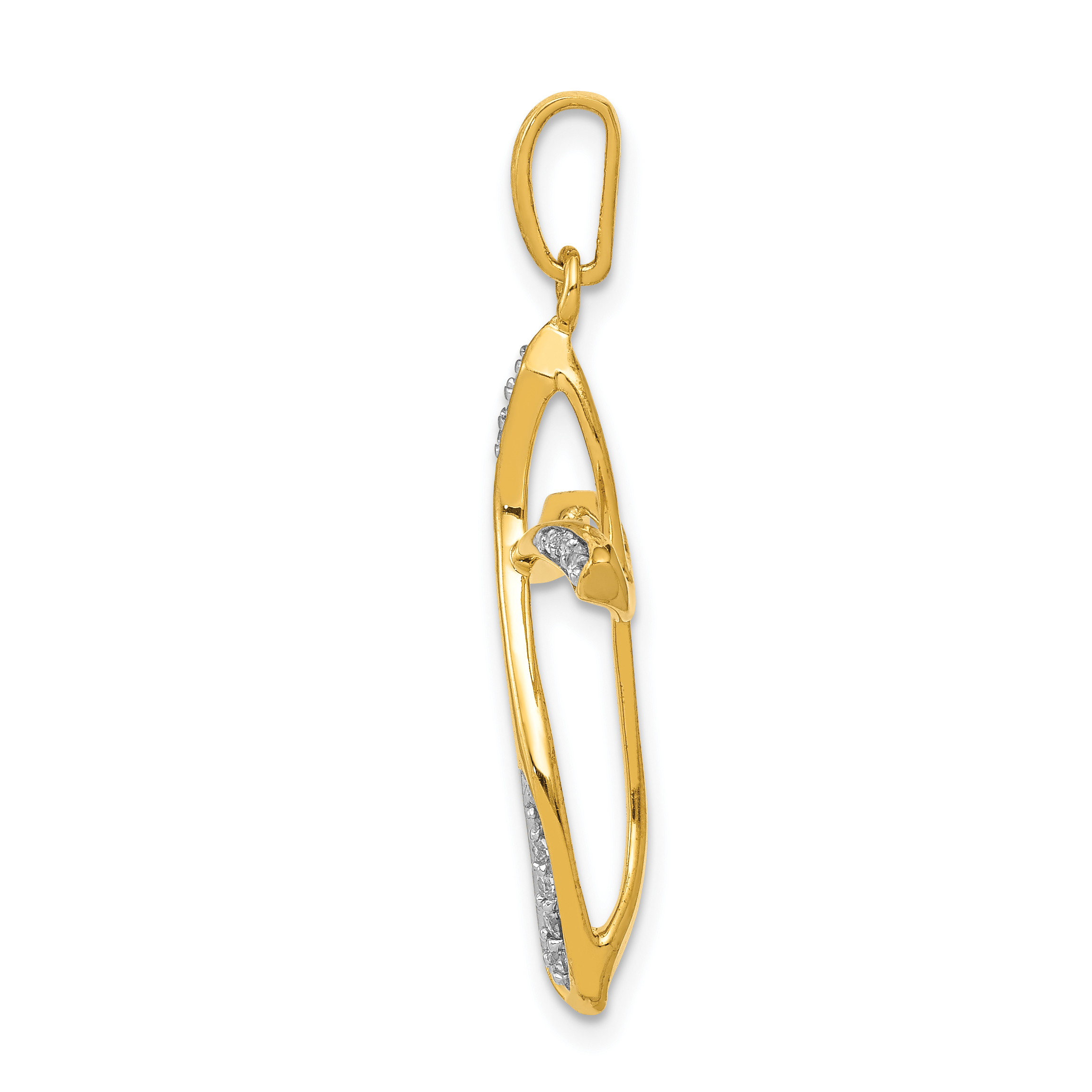 Lab Grown Diamond 1/15 carat Complete Cross Pendant Charm 14k Yellow Gold detailed image 2