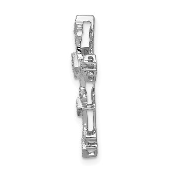 14k White Gold 1/6 carat Diamond Filigree Cross Chain Slide — alternate view
