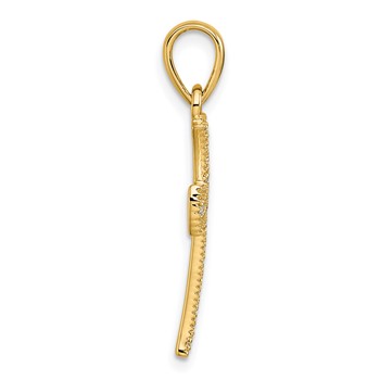 14k  1/4 Diamond Cross Pendant — alternate view