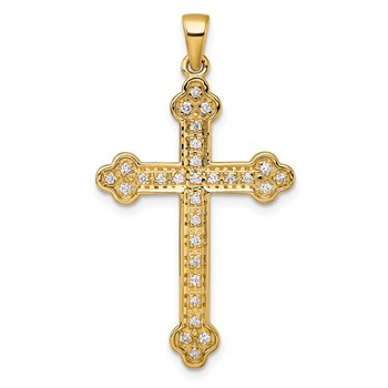 14k 1/4 carat Diamond Cross Pendant