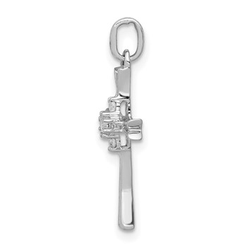14k White Gold 1/15 carat Diamond Cross Pendant — alternate view