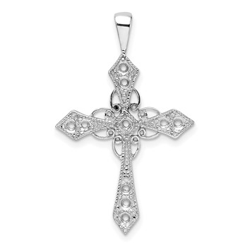 14k White Gold Passion Cross Pendant Mounting