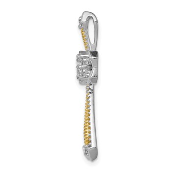 14k Two-Tone 1/3 carat Diamond Cross Chain Slide — alternate view