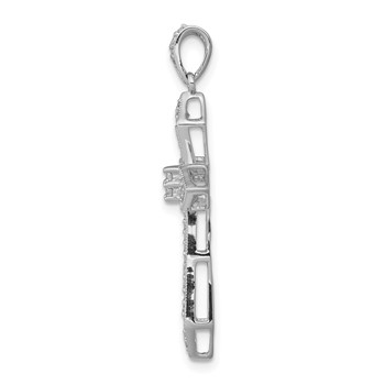 14k White Gold 1/3 carat Diamond Passion Cross Pendant — alternate view