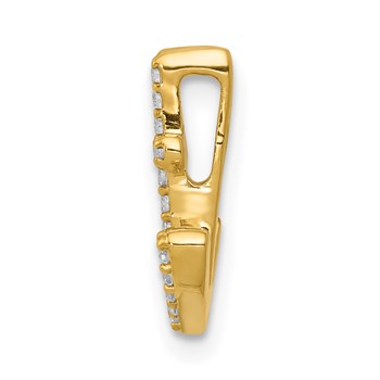 14k White Gold 1/10 carat Diamond Anchor Chain Slide — alternate view