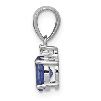 14k White Gold .75 Oval Tanzanite and Diamond Pendant — alternate view
