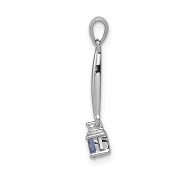 14k White Gold .20 Oval Tanzanite and Diamond Accent Pendant — alternate view