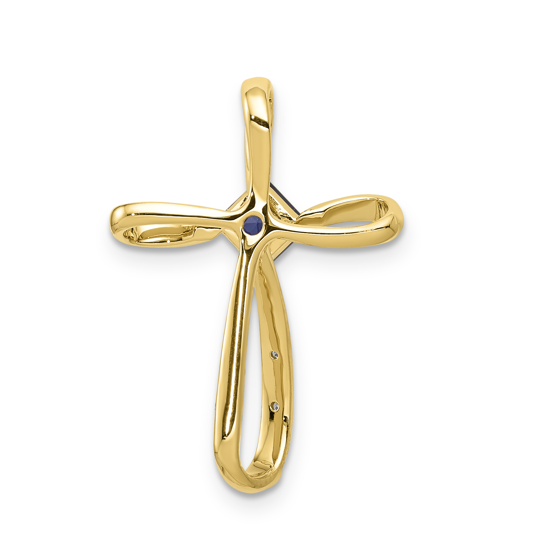 Diamond White Rhodium 4mm Square Pendant Charm Real 10k Yellow Gold 24.6x17.3mm detailed image 4