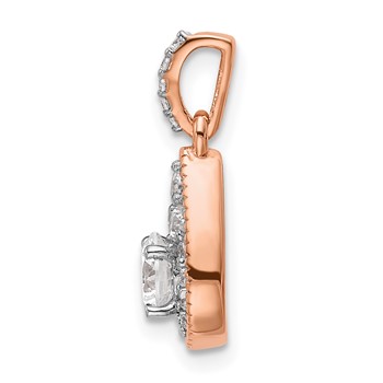 14k Rose Gold 1/2 carat Lab Grown Diamond VS/SI+ G+ Complete Teardrop Dangle Pendant — alternate view