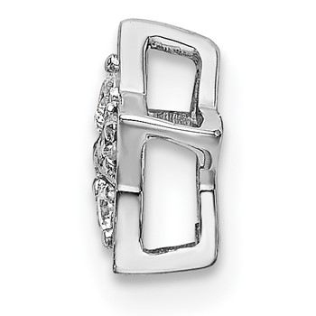 14k White Gold 1/10 carat Diamond Star Chain Slide Pendant — alternate view