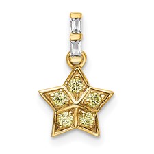 Image of 14k Diamond and Yellow Sapphire Star Pendant