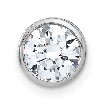 14k White Gold Round Bezel Chain Slide Mounting