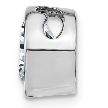 14k White Gold Round Bezel Chain Slide Mounting — alternate view