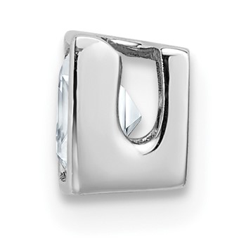 14k White Gold Princess Bezel Chain Slide Mounting — alternate view