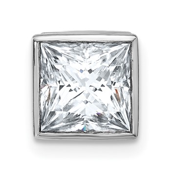 14k White Gold Princess Bezel Chain Slide Mounting