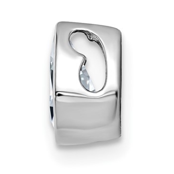 14k White Gold Pear Bezel Chain Slide Mounting — alternate view
