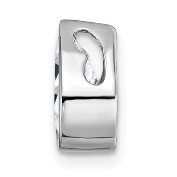 14k White Gold Pear Bezel Chain Slide Mounting — alternate view