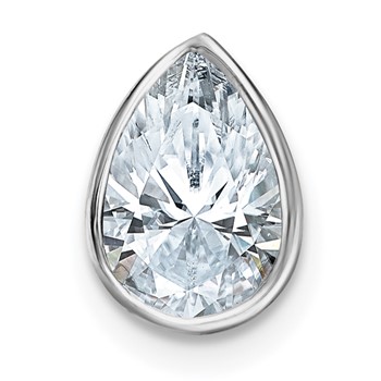 14k White Gold Pear Bezel Chain Slide Mounting