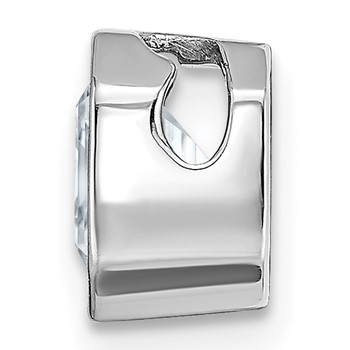14k White Gold Asscher Bezel Chain Slide Mounting — alternate view