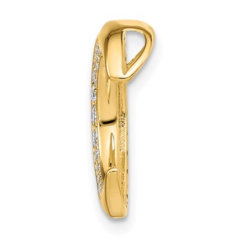 14k Polished Sapphire and Diamond Moon Chain Slide — alternate view