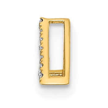 14k Polished 1/10 carat Diamond Triangle Chain Slide — alternate view