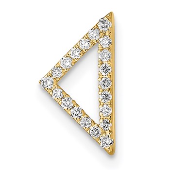 14k Polished 1/10 carat Diamond Triangle Chain Slide
