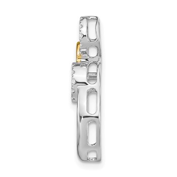 14k Two-tone Polished 1/6 carat Diamond Circles Chain Slide — alternate view