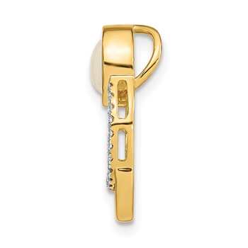 14k Diamond and Opal Circle Chain Slide — alternate view