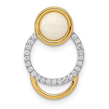 14k Diamond and Opal Circle Chain Slide