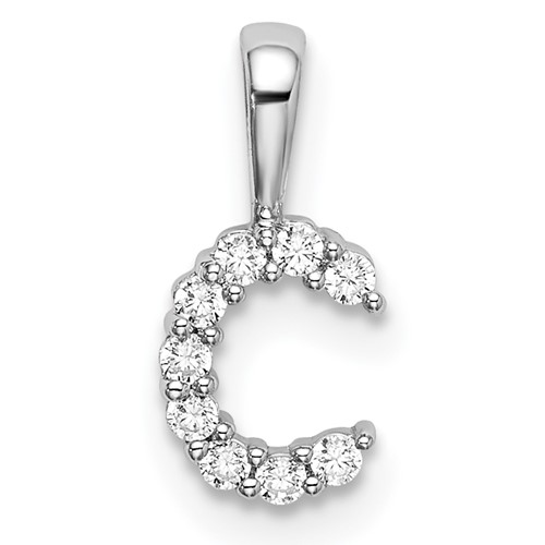 14kw 1/10ct Lab Grown Diamond VS/SI+ G+ Complete Letter C Initial Pendant