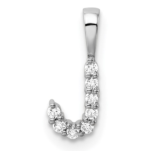 14kw 1/10ct Lab Grown Diamond VS/SI+ G+ Complete Letter J Initial Pendant