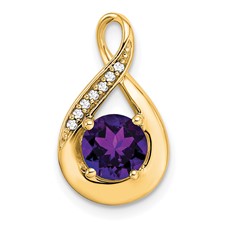 Image of 14k Amethyst and Diamond Pendant