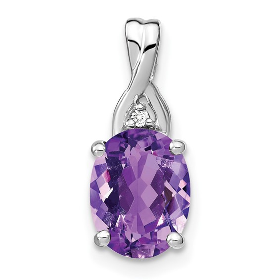 14k Gold Oval Gemstone and Diamond Pendants